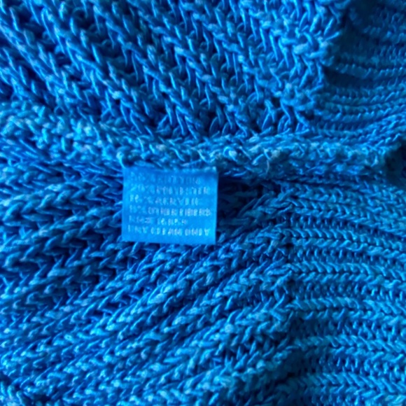 NWT J. MCLAUGHLIN Sweater Vest Blue Amber Woven Top Sleeveless Italian Yarn Sz L - Picture 7 of 9